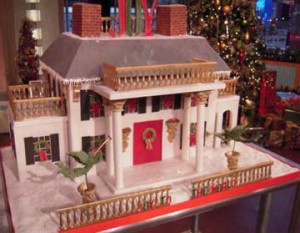 Gold plated California mansion decked out Christmas treats