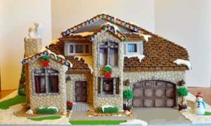 Connecticut Bridgeport Cobblestone Brick and Mortar Custom Gingerbread House