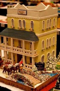Boston Massachusetts Custom Yellow Three Level Gingerbread Hotel
